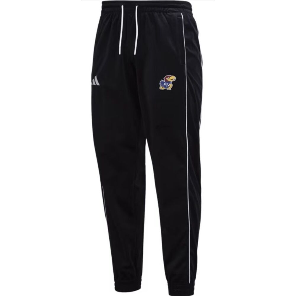 Adidas Kansas Jayhawks Men's Black Velour Jogger Sweatpants XL